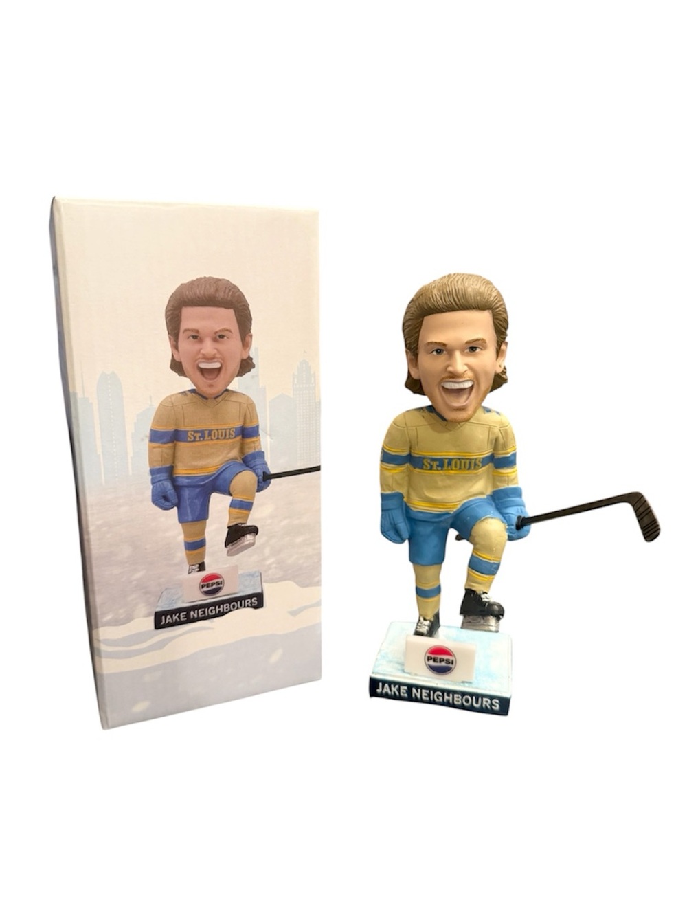 NEW NHL Winter Classic Jake Neighbours Bobblehead St Louis Blues Hockey
